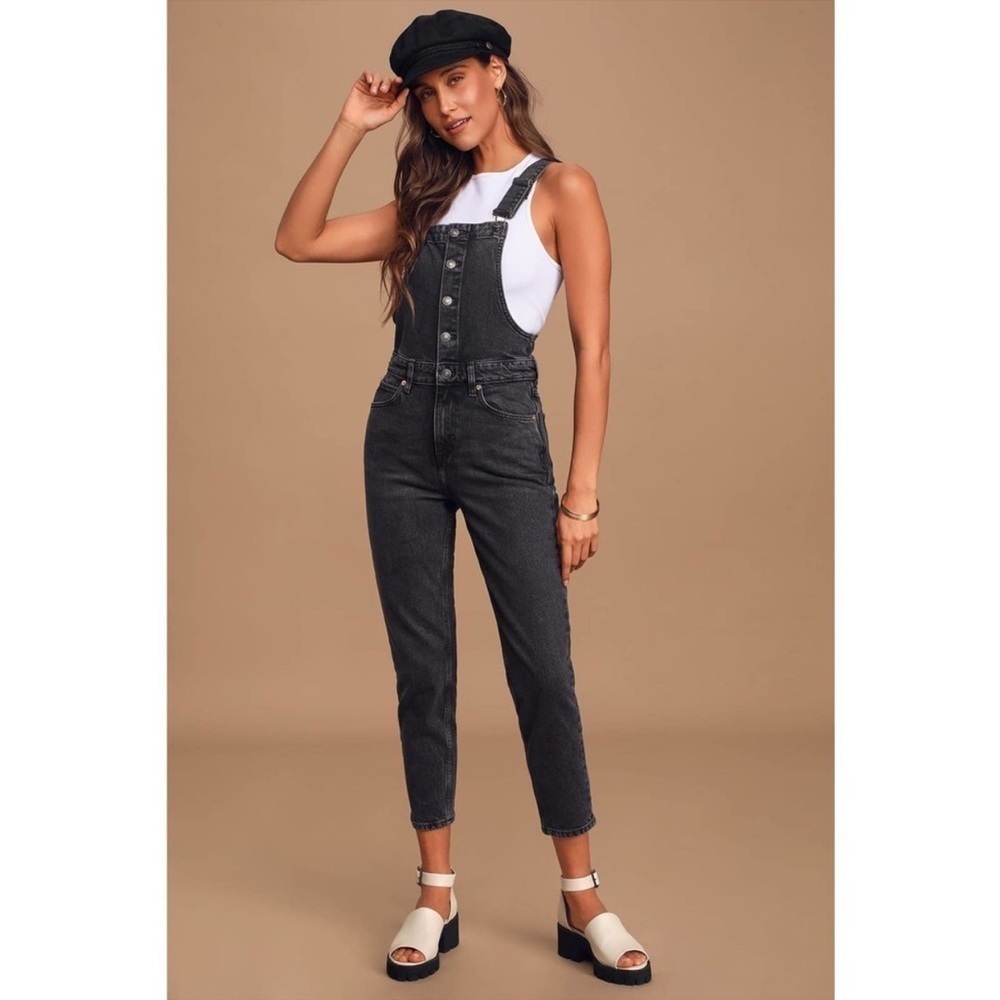 We The Free Black Denim Jumpsuit